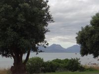 Die Bucht von Kaikoura, auf die unsere Zimmer mit Aussicht gehen.