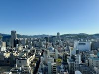 9. Tag: Hiroshima – Aussicht vom Frühstücksrestaurant in der 25. Etage