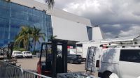 Cannes Festpielpalast während der Vorbereitung zum Internationalen Flimfestival