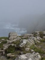 Leider im Dunst - die umtosten Felsen von Land's End