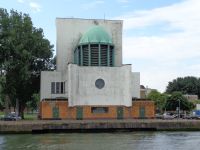 Lüftungsgebäude des Maastunnels, Rotterdam, Niederlande