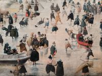 Detail aus Winterlandschaft mit Eisläufern von Hendrick Averkamp