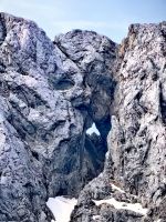 Gesicht in den Felsen der Julischen Alpen