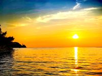 Sonnenuntergang in Strunjan an unserem Hotel