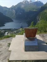 Blick auf Geiranger von dem königlichen Stuhl ....
