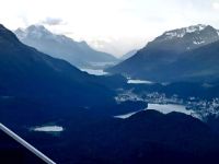 Blick vom Muottas Muragel auf die Seenlandschaft um St. Moritz