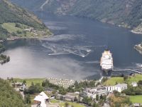 Blick auf Geiranger von oben