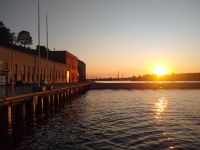 Sonnenuntergang vor dem Restaurant