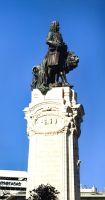 Nahaufnahme der Statue am Marques de Pombal Kreisverkehr