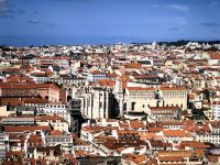 Blick auf Carmokloster, Lissabon
