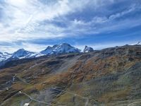 295 Ausflug zum Kleinen Matterhorn - Blick von der Station Schwarzsee zum Breithorn und zum Kleinen Matterhorn