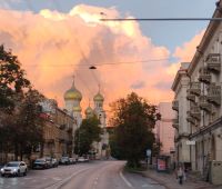 Wolkenschauspiel über Vilnius 