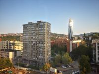 Der Blick aus dem Hotelzimmer über Sarajevo 