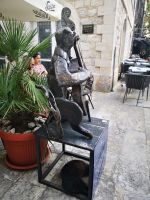 Spielender Kater und unten ein schlafender Kater