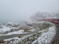 Fahrt mit dem Bernina-Express (Bernina-Pass bzw. Lago Bianco)