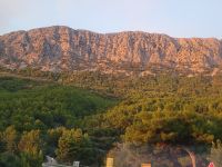 Blick auf Biokovo-Gebirge/Fahrt von Dubrovnik nach Tucepi/Kroatien