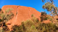 Uluru (Spuren des Kampfes, Einkerbungen am Felsen)