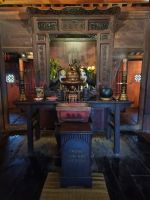Hoi An (Altstadt - Altar im vietnamesischen Tempel auf der Japanischen Brücke)