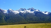 Große Rundreise Neuseeland: Die Südalpen nahe Te Anau. 
