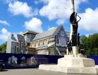 Große Rundreise Neuseeland: Christchurch, Ruine der Kathedrale. 