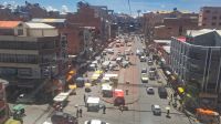 Blick aus Seilbahn von El Alto nach La Paz, Bolivien