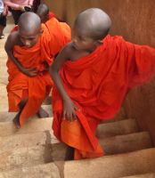 51 junge Mönche erkunden den Löwenfelsen