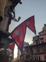 14) Nepalesische Flagge, Stadtspaziergang Heritage Walk, Kathmandu, Nepal