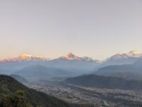 157) Sonnenaufgang Annapurna-Massiv - Gebirgskette, Pokhara, Nepal