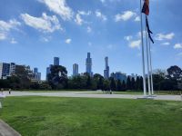 Blick auf die Skyline Melbournes