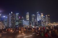 abends Ankunft in Singapur