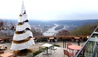 Namur - Blick vom Panoramarestaurant der Zitadelle auf die Maas