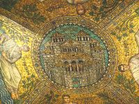 Mosaik des himmlischen Jerusalem im Aachener Dom