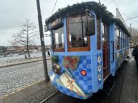 Mit der historischen Straßenbahn sind einige von uns zum Meer gefahren 