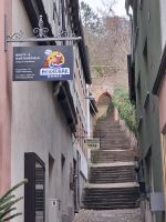 Die Treppe zum Stadtpark hinauf