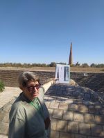 Kutlug Timur Minarett, Kunja-Urgentsch (UNESCO-Weltkulturerbe), Turkmenistan (örtliche Reiseleiterin Elena)