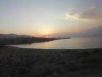 Sonnenuntergang am Issyk-Kul-See