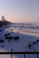 Zugefrorener Songhua Fluss in Harbin - China