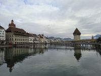 Luzern - Rathaus und Kapellbrücke