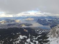 Auffahrt zum Pilatus-Kulm mit Blick zum Vierwaldstättersee