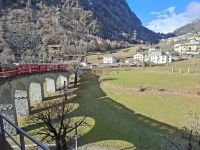 Fahrt mit dem Bernina-Express - Kreisviadukt von Brusio