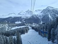 Arosa - Fahrt mit der Arosa-Bahn von der Mittelstation nach Arosa...