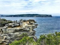 Blick auf die grüne Halbinsel von Manly, Sydney