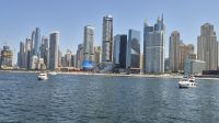 Yachtausflug, Blick auf Skyline Dubai Marina