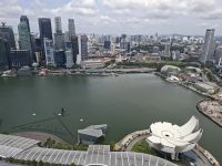 Blick auf das Bankenviertel von der Aussichtsplattform des MBS