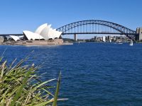 erster Blick auf die Harbour Bridge und das Opernhaus