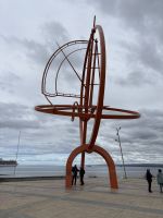 Kompass an der Promenade von Punta Arenas
