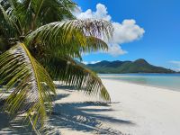 Hotelstrand auf Praslin, Seychellen 