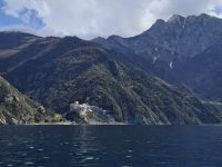 Schifffahrt zum Berg Athos... (Kloster Dionysiou mit Berg Athos)