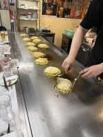 Abendessen in Hiroshima - es gibt japanische Pizza