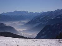 Blick hinunter auf Nesselwang